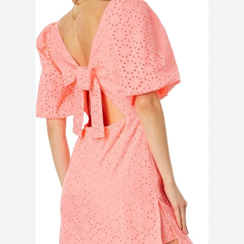 Lilly Pulitzer Celestina V-Neck Romper in Sunrise Coral  sz 4 NWOT